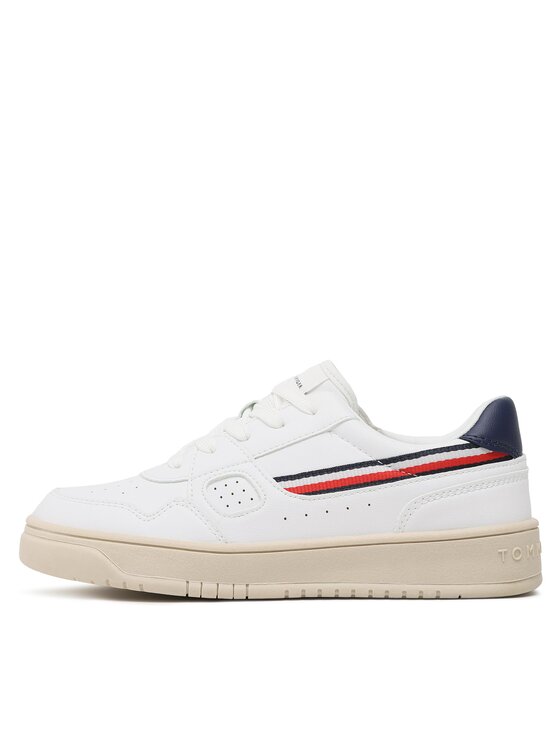 Tommy Hilfiger Tommy Hilfiger Sneakersy Stripes Low Cut Lace-Up Sneaker T3X9-32848-1355 S Biały