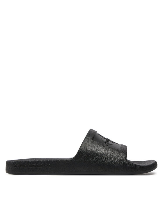 Şlapi Calvin Klein Jeans Slide Monogram Debossed Eva YW0YW00102 Negru