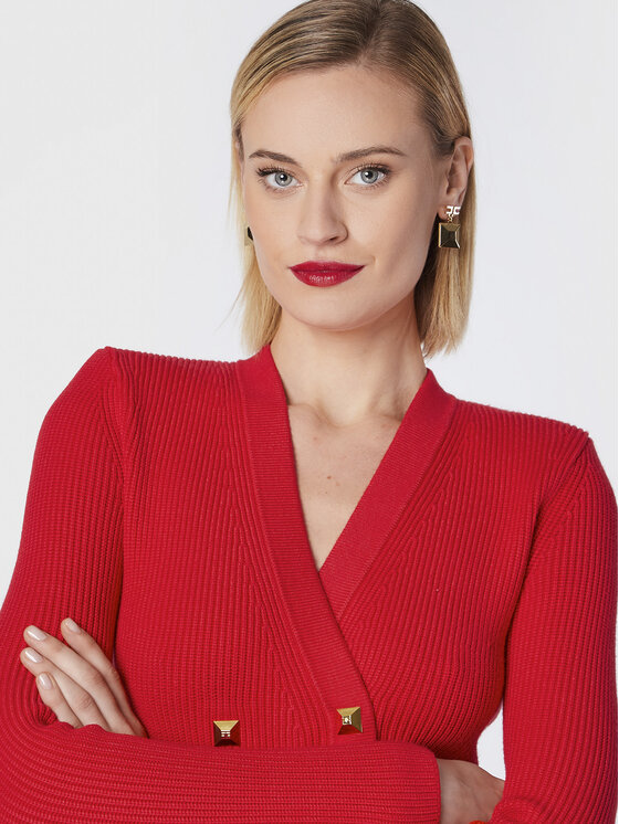 Elisabetta Franchi Elisabetta Franchi Φόρεμα υφασμάτινο AM-39S-26E2-V500 Κόκκινο Slim Fit