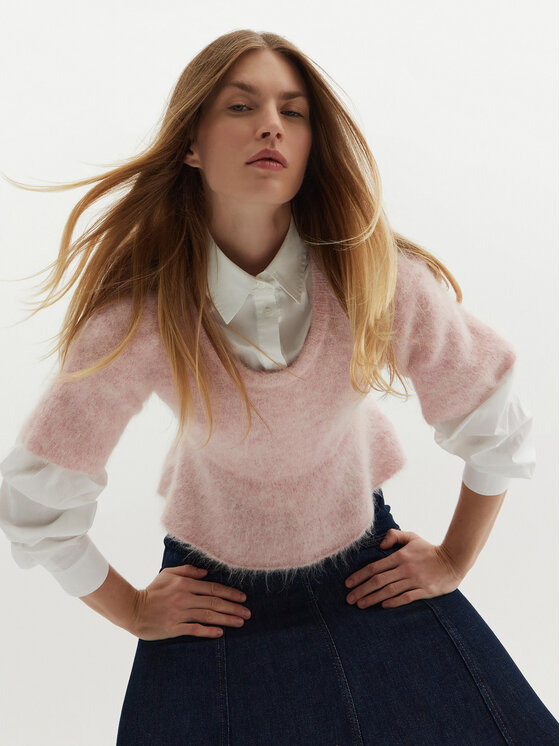 Munthe Munthe Sweter Taisa 243160624373 Różowy Regular Fit