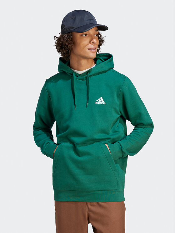 adidas Džemperis ar kapuci Essentials IL3295 Zaļš Regular Fit