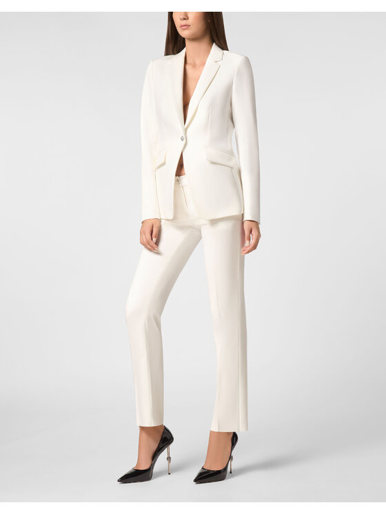 PHILIPP PLEIN PHILIPP PLEIN Marynarka 9379 Biały Loose Fit