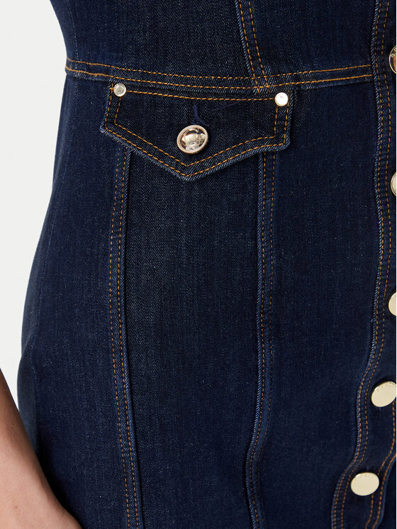 Guess Guess Džinsinė suknelė W5YK24 D5PW1 Tamsiai mėlyna Regular Fit