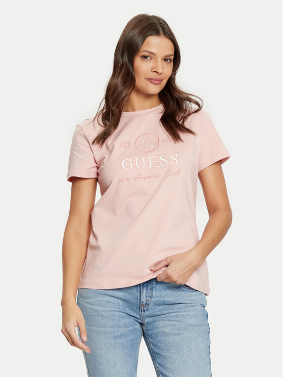 Guess Guess Póló V5RI05 J1314 Rózsaszín Regular Fit
