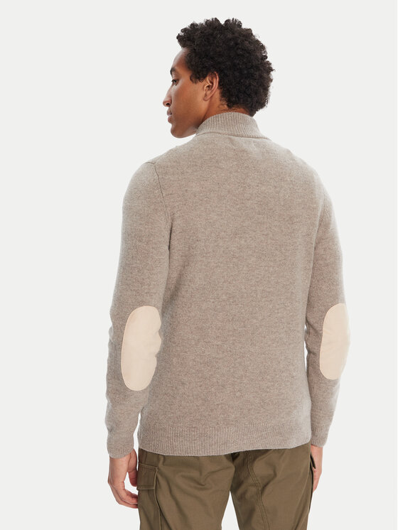 Barbour Barbour Svetr Patch Half Zip MKN0585ST51 Béžová Regular Fit