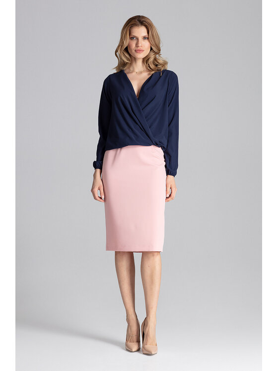 FIGL FIGL Blúzka M659 Tmavomodrá Regular Fit