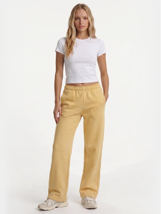 BASICLO BASICLO Spodnie dresowe W-2161-267 Żółty Relaxed Fit