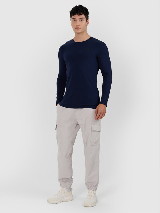 4F 4F Longsleeve NOS Granatowy Slim Fit
