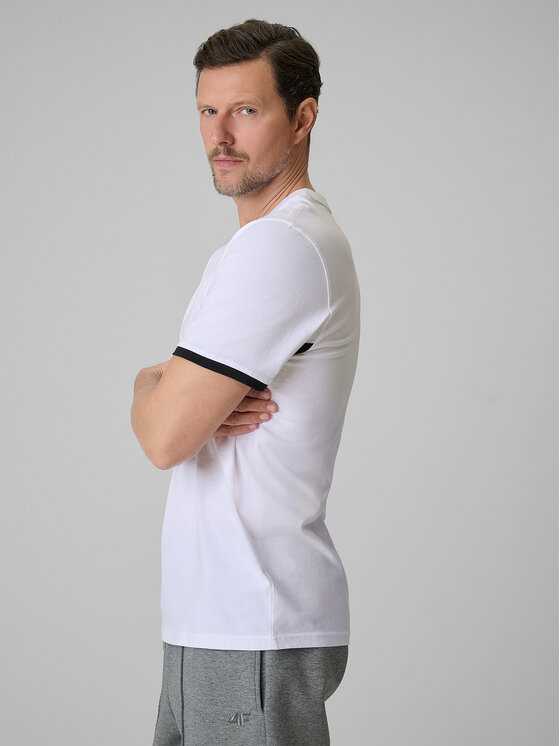 4F 4F T-Shirt SPORTS CLUB Biały Regular Fit