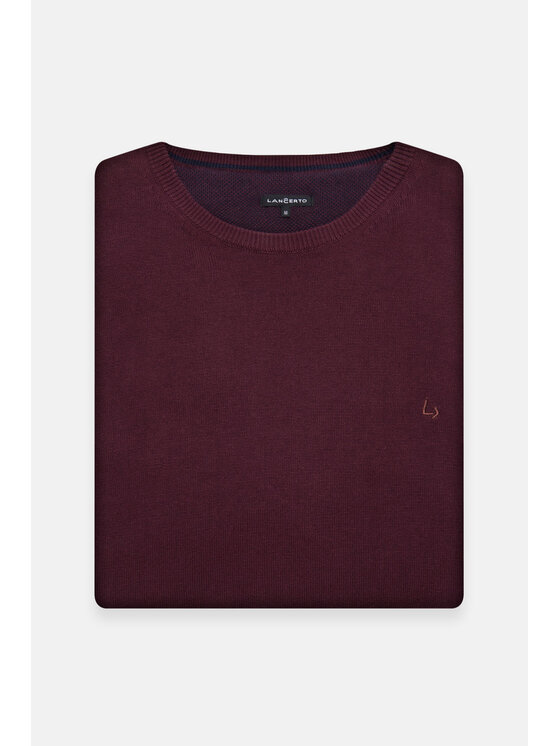 Lancerto Lancerto Sweter Morey SW073223000024 Bordowy Regular Fit