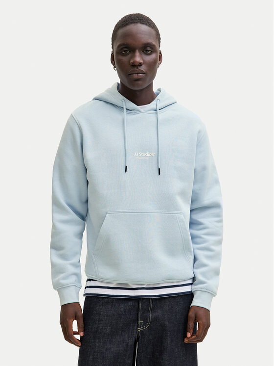 Jack & Jones Jack & Jones Džemperis ar kapuci Soho 12278789 Gaiši zils Relaxed Fit