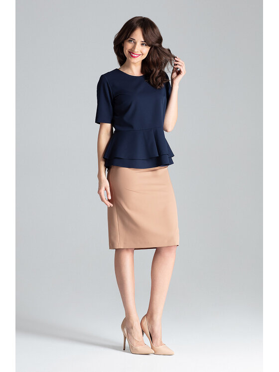 Lenitif Lenitif Blusa L026 Blu scuro Regular Fit