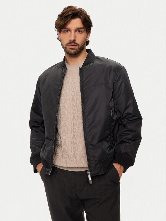 Armani Exchange Bomber 6DZB01 ZN4WZ 1200 Nero Regular Fit, taglia : L