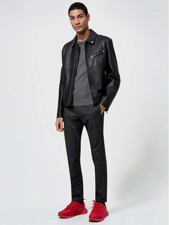 HUGO Hugo Džemperis San Cassius 50435701 Pelēks Regular Fit