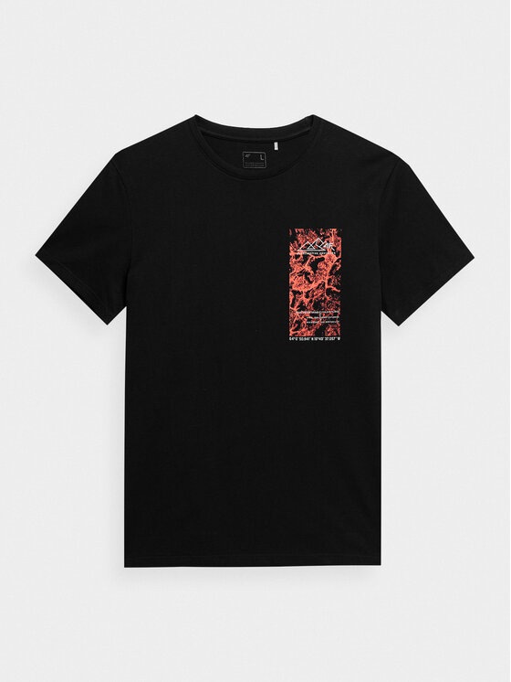 4F 4F T-särk 4FSS23TTSHM487 Must Regular Fit