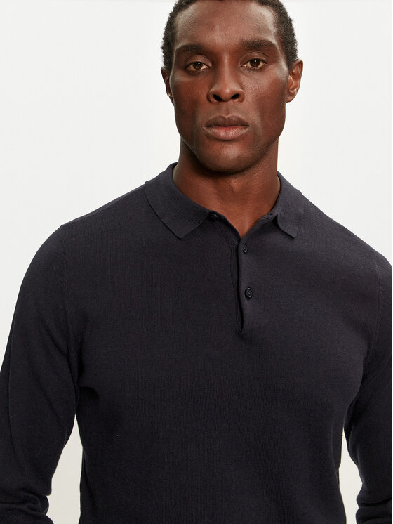 Brave Soul Brave Soul Sweter MK-273PLACKETC Granatowy Regular Fit