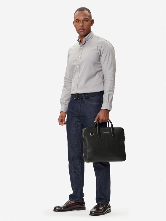 Tommy Hilfiger Geantă pentru laptop Th Business Leather Computer Bag AM0AM13642 Negru