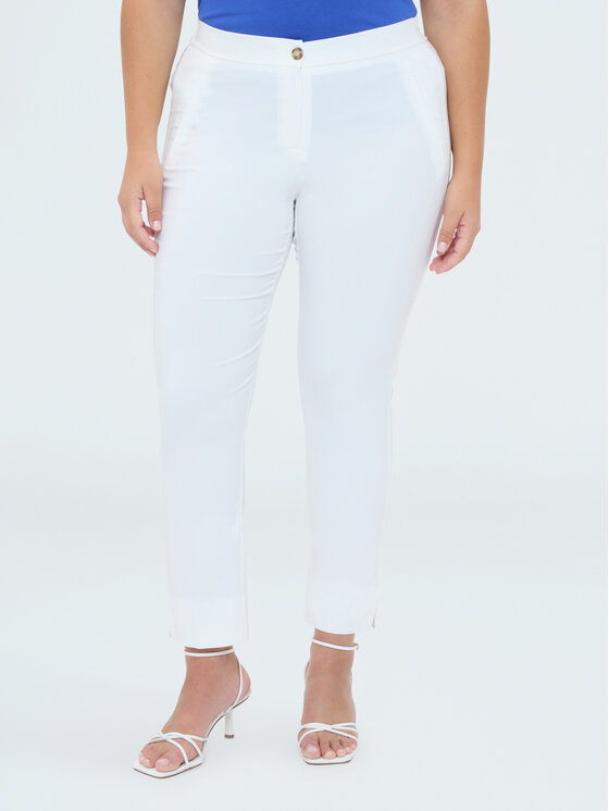 Fiorella Rubino Fiorella Rubino Spodnie materiałowe P031L102412N011 Biały Regular Fit
