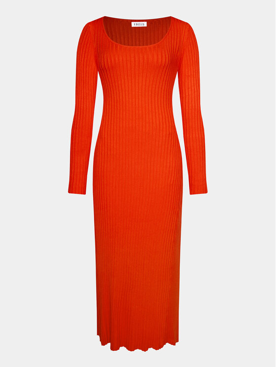 edited robe en tricot smeralda orange a-line fit