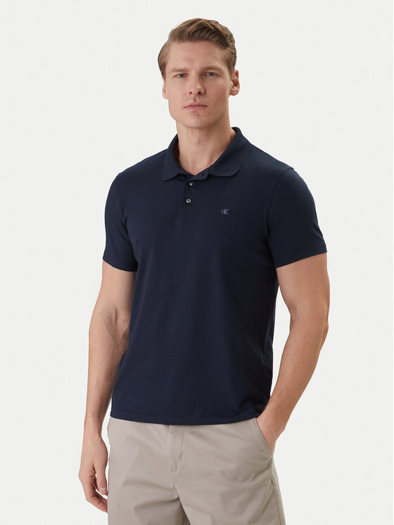 Calvin Klein Tricou polo LV04LF200G Bleumarin Slim Fit