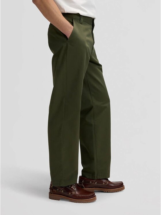 Lee Lee Jeansy LOOSE WORKWEAR CHINO Zielony Loose Fit