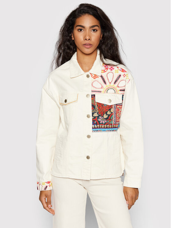 Desigual Geacă de blugi Bombay 22SWED25 Bej Oversize 22SWED25 imagine noua