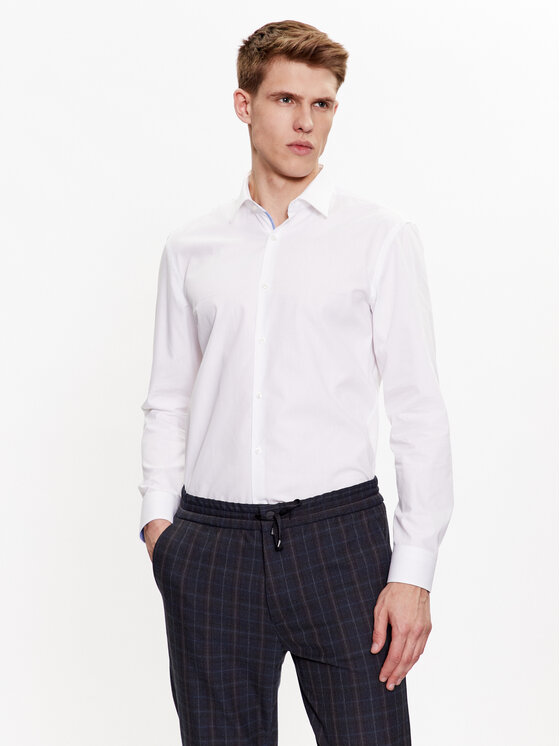 HUGO Hugo Košile 50484147 Bílá Slim Fit