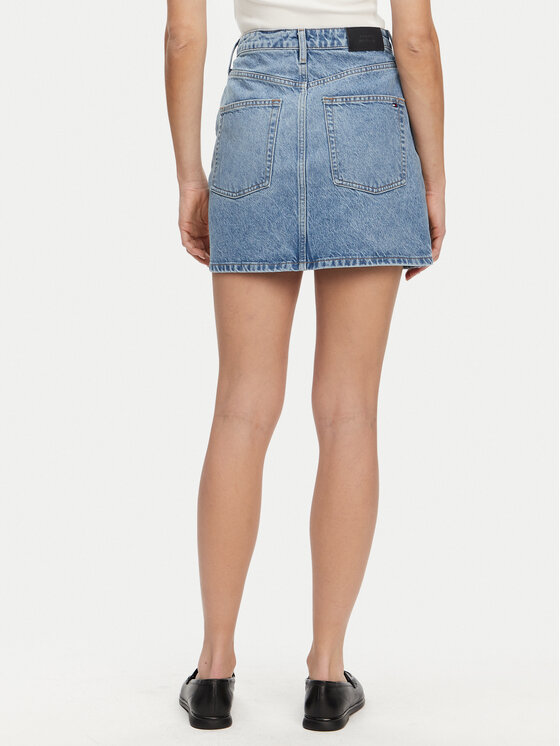 Tommy Hilfiger Tommy Hilfiger Fustă de blugi WW0WW44392 Albastru Regular Fit