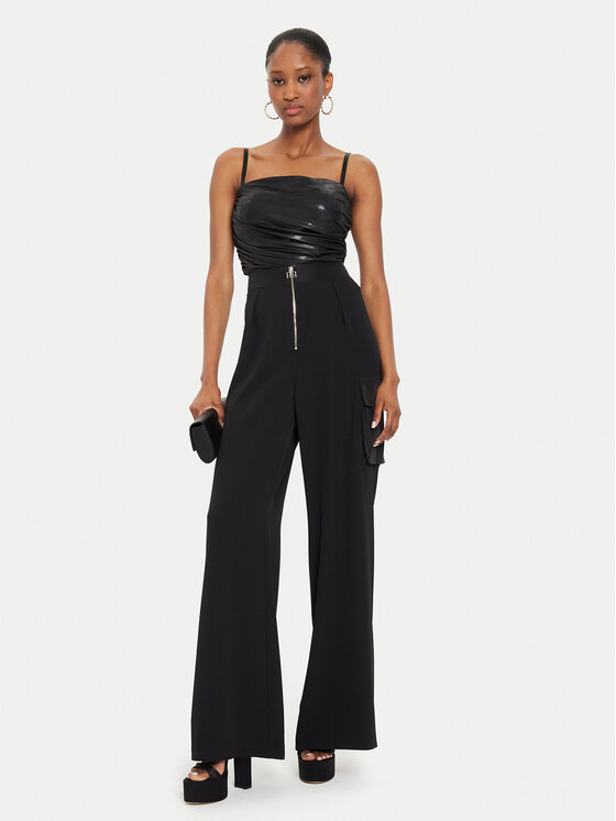 Rinascimento Rinascimento Stoffhose CFC0119837003 Schwarz Relaxed Fit