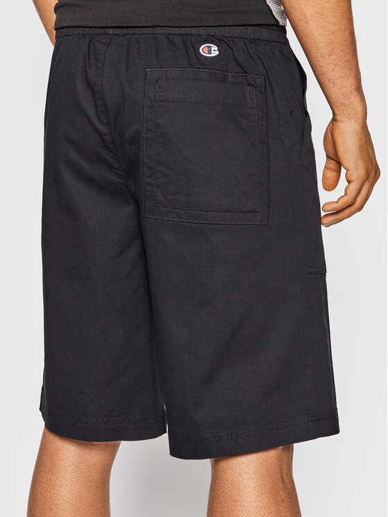 Champion Champion Pantalon scurți din material Marble Wash Long Cut 217180 Negru Custom Fit