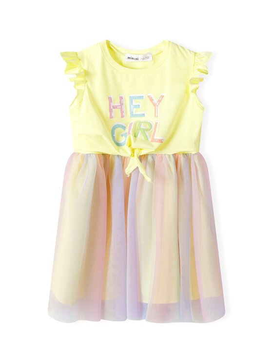 minoti minoti Sukienka letnia 18DRESS 5 Żółty Regular Fit