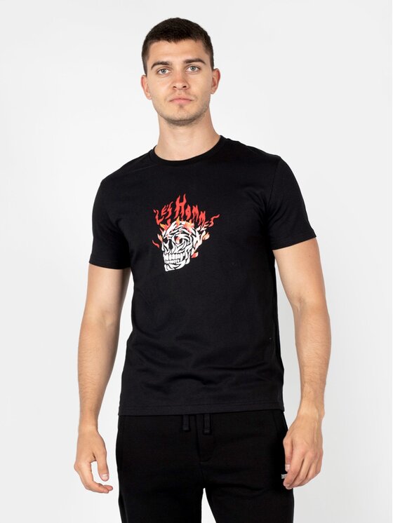 Les Hommes Les Hommes T-Shirt LBT1002700P Μαύρο Regular Fit