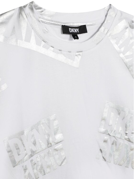 DKNY DKNY T-Shirt D35S77 D Biały Regular Fit