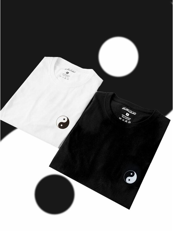 MyStars MyStars Komplet t-shirtów Zestaw 2 T-Shirtów Męskich MyStars Tao Biały / Czarny L Czarny Regular Fit