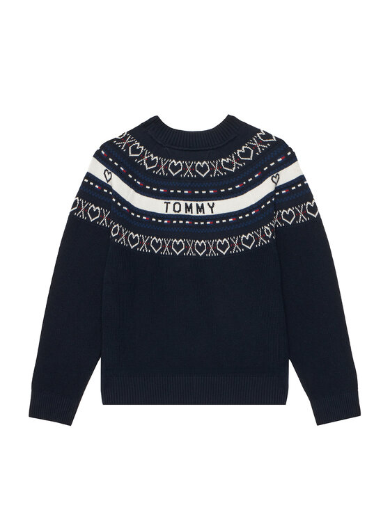 Tommy Hilfiger Tommy Hilfiger Пуловер Intarsia KG0KG09712 Тъмносин Regular Fit