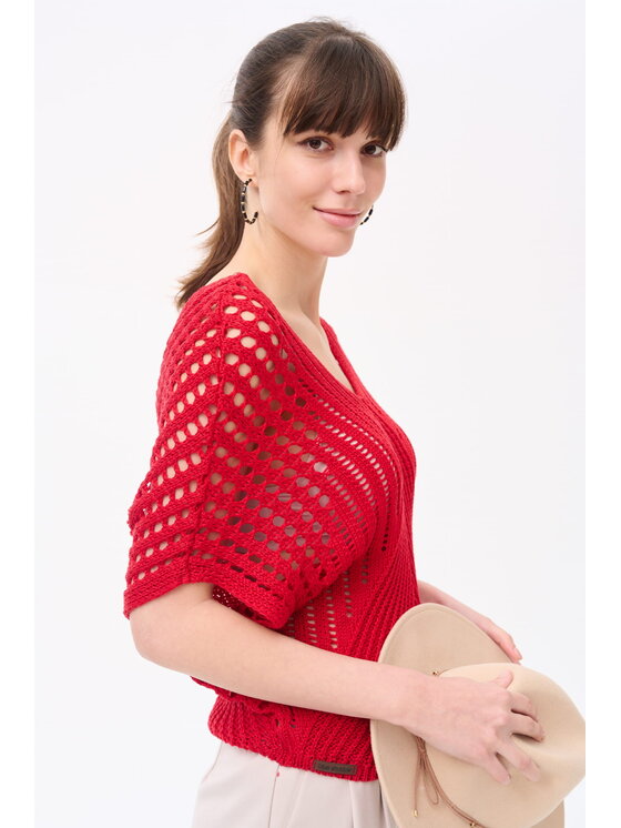 blue shadow blue shadow Sweter Lanna Czerwony Standard Fit