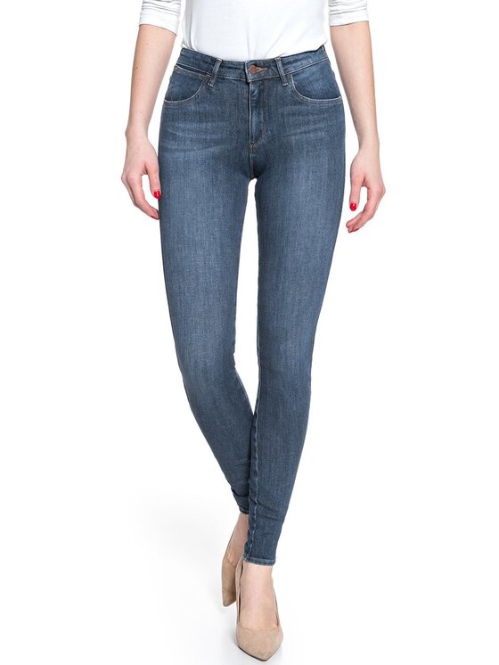 Wrangler Wrangler Jeansy SUPER SKINNY Niebieski Skinny Fit