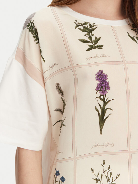 WEEKEND MAX MARA 半袖Tシャツ PAMPAS 005 2515941082 Weekend Max Mara T-Shirt Pampas 2515941082 Beżowy Relaxed