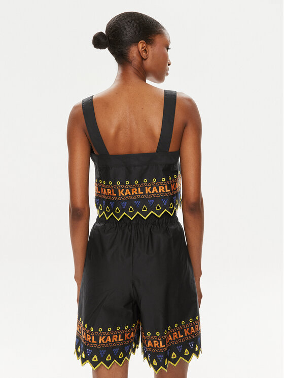 KARL LAGERFELD KARL LAGERFELD Top 241W1611 Schwarz Slim Fit