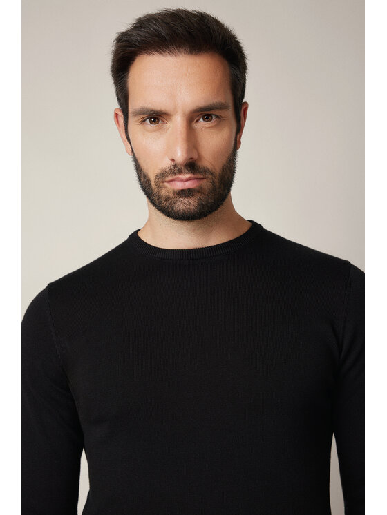 Lancerto Lancerto Sweter Joakim SW073225000048 Czarny Regular Fit