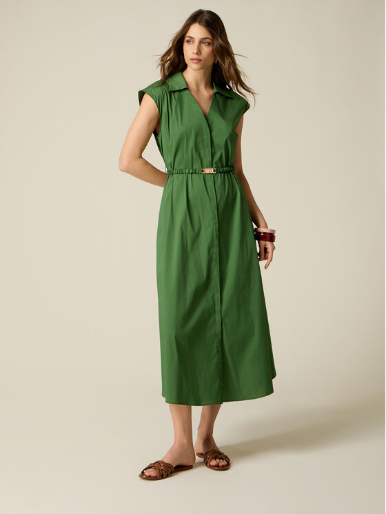 Oltre Oltre Vestito da giorno 7082R005123N005 Verde Flare Fit