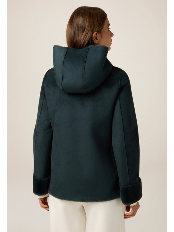 Oltre Oltre Cappotto 8718R001285N034 Turchese Baggy Fit