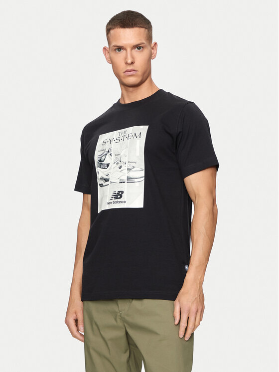 New Balance New Balance T-Shirt Poster MT41595 Černá Regular Fit