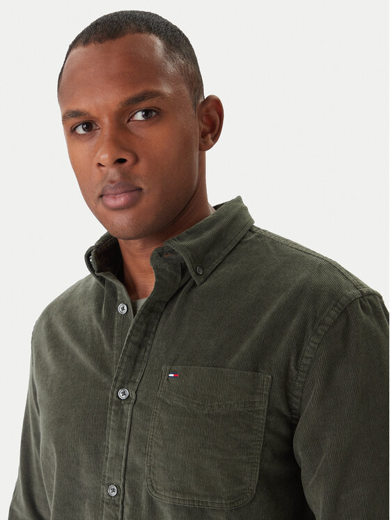 Tommy Jeans Tommy Jeans Риза Baby Cord DM0DM22021 Зелен Regular Fit