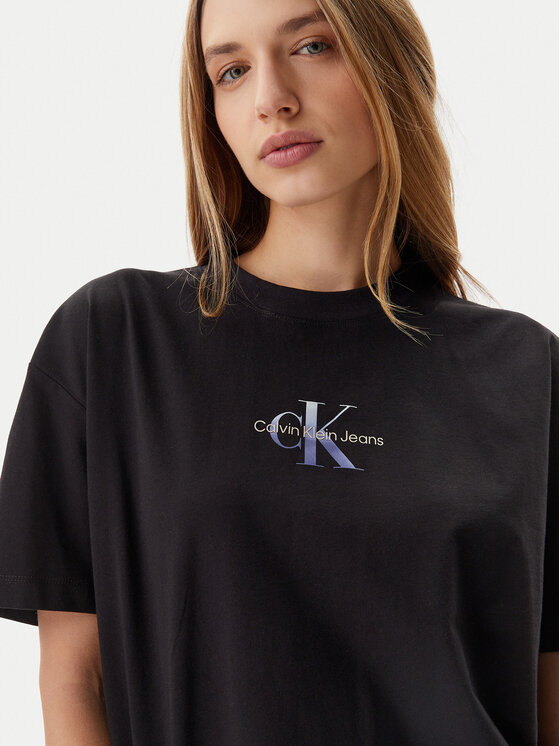 Calvin Klein Jeans Calvin Klein Jeans Póló Gradient Monologo J20J225521 Fekete Relaxed Fit
