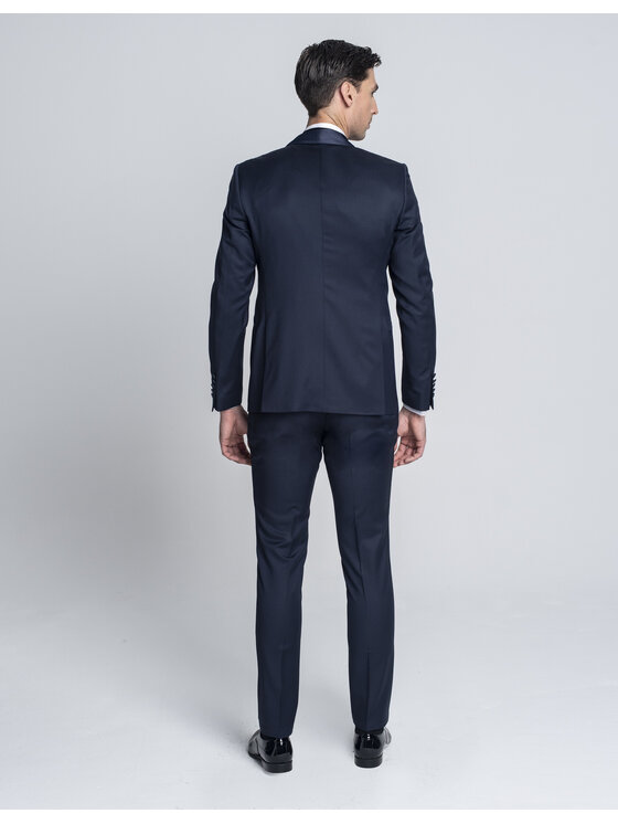 Borgio Borgio Marynarka cortale_g Granatowy Slim Fit