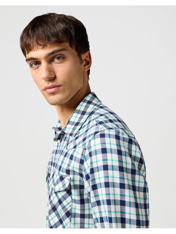 Wrangler Wrangler Koszula 112362384 Niebieski Regular Fit