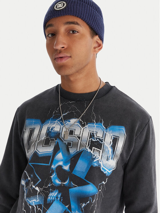 DC Shoes DC Shoes Mikina Skull Shock Crew EDYSF03251 Šedá Regular Fit