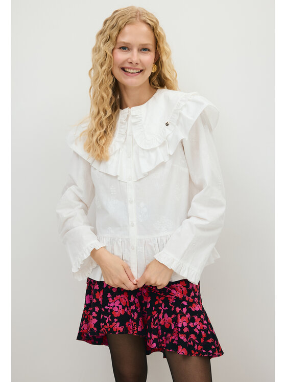 BIZUU BIZUU Koszula HARRIET COTTON SHIRT Biały Standard Fit