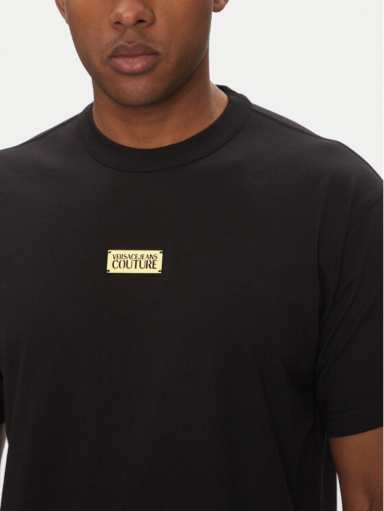 Versace Jeans Couture Versace Jeans Couture T-Shirt 78GAHT08 Czarny Regular Fit